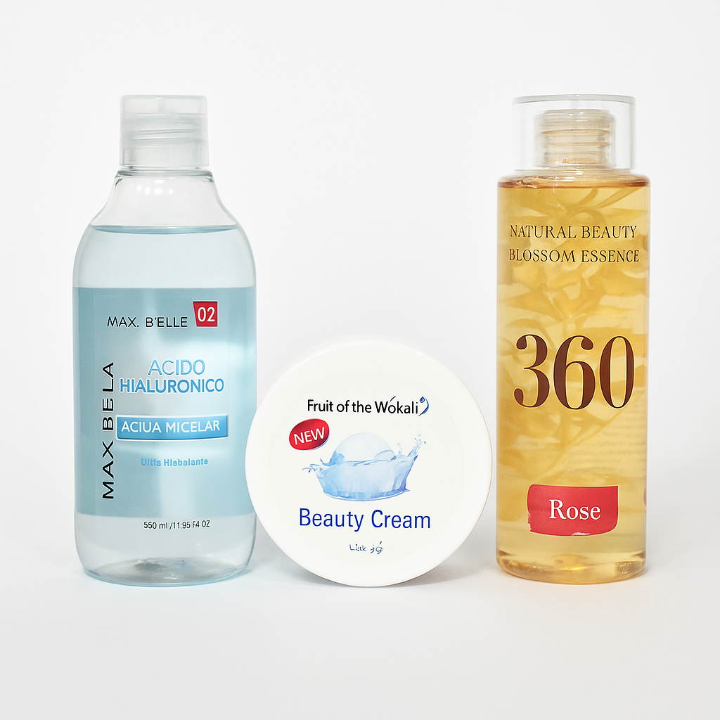 💧 Pack Hidratación Total con Ácido Hialurónico y Rosa - Cuidado Diario