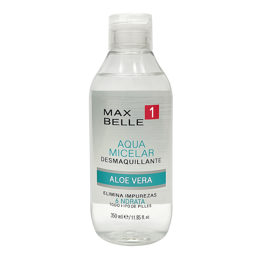 🌿 Agua Micelar y Desmaquillante Max Belle con Aloe Vera (350ml)