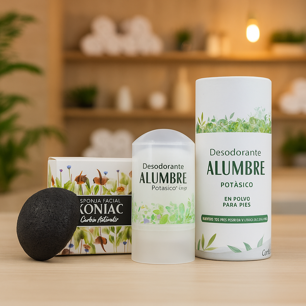 🖤 Pack Konjac + Alumbre Carbón Activo HBM - Detox y Protección