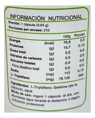 L-Triptofano 210 capsulas FNL