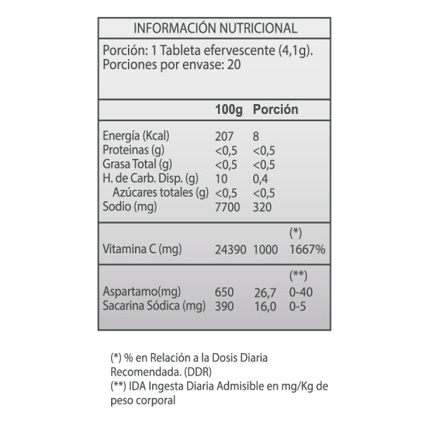 Vitamina C 1000mg Sabor Limón