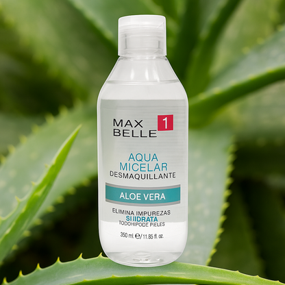 🌿 Agua Micelar y Desmaquillante Max Belle con Aloe Vera (350ml)