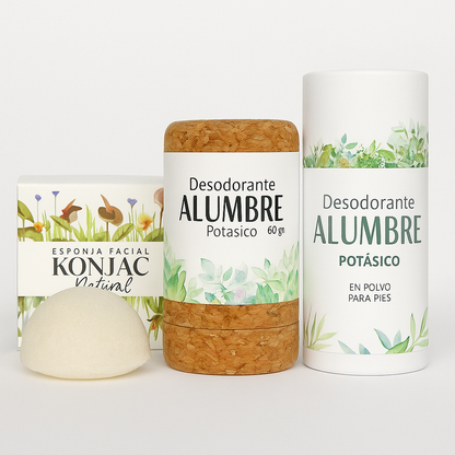 🌱 Pack Konjac + Alumbre Natural HBM - Frescura y Cuidado Diario