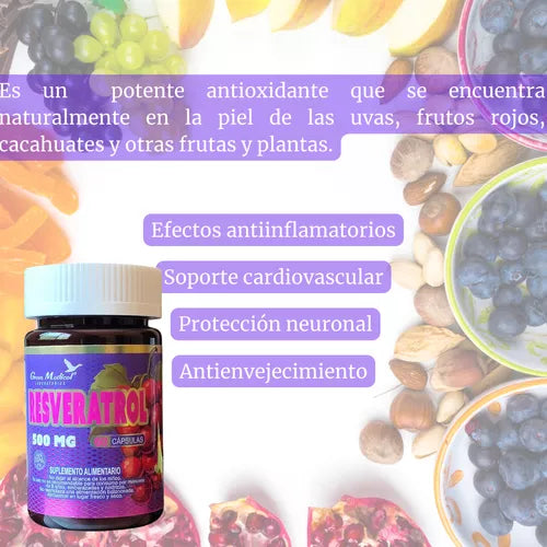 Resveratrol 60 Cápsulas 500 Mg