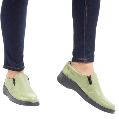 Zapato Mujer Confort Full Cuero Cierre