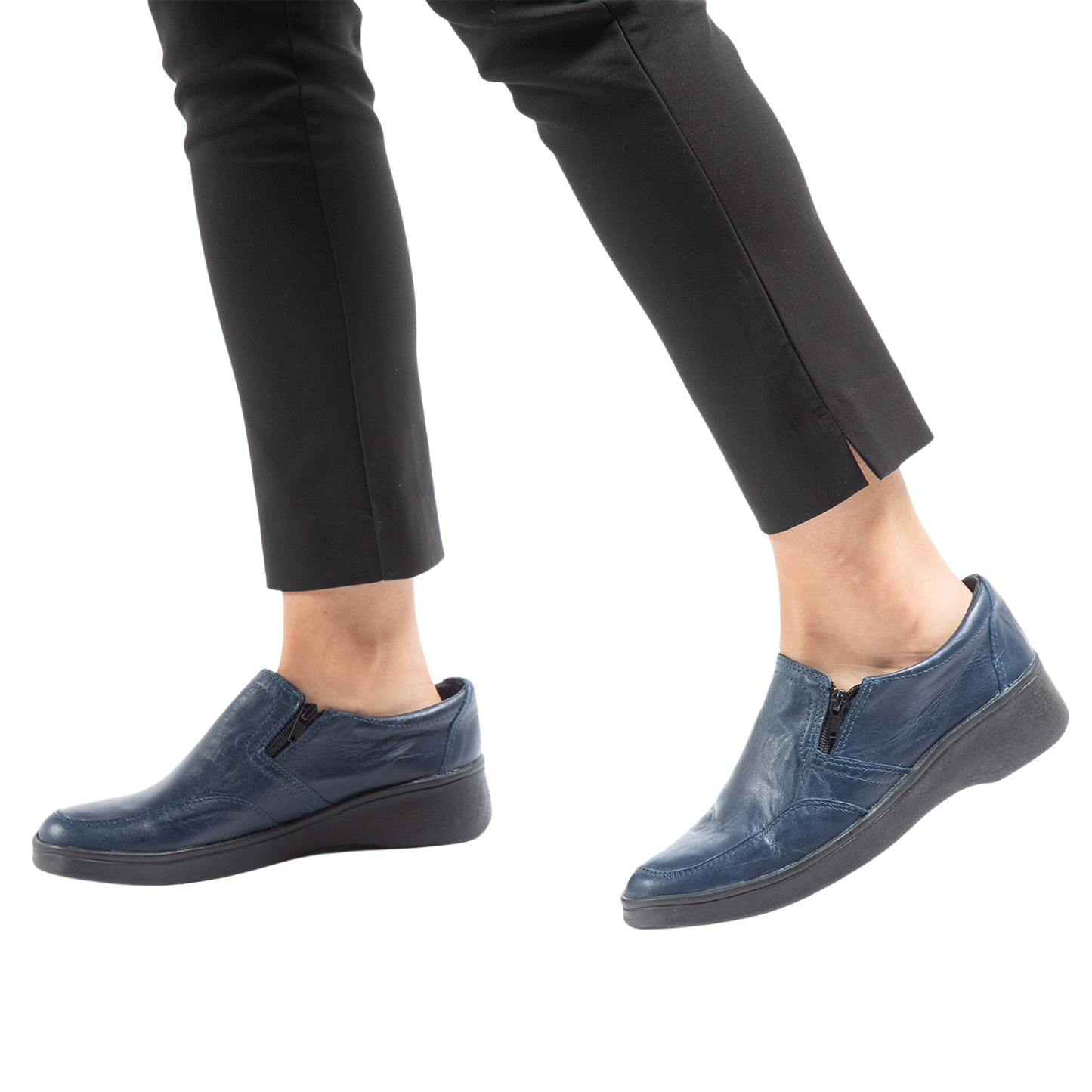 Zapato Mujer Confort Full Cuero Cierre