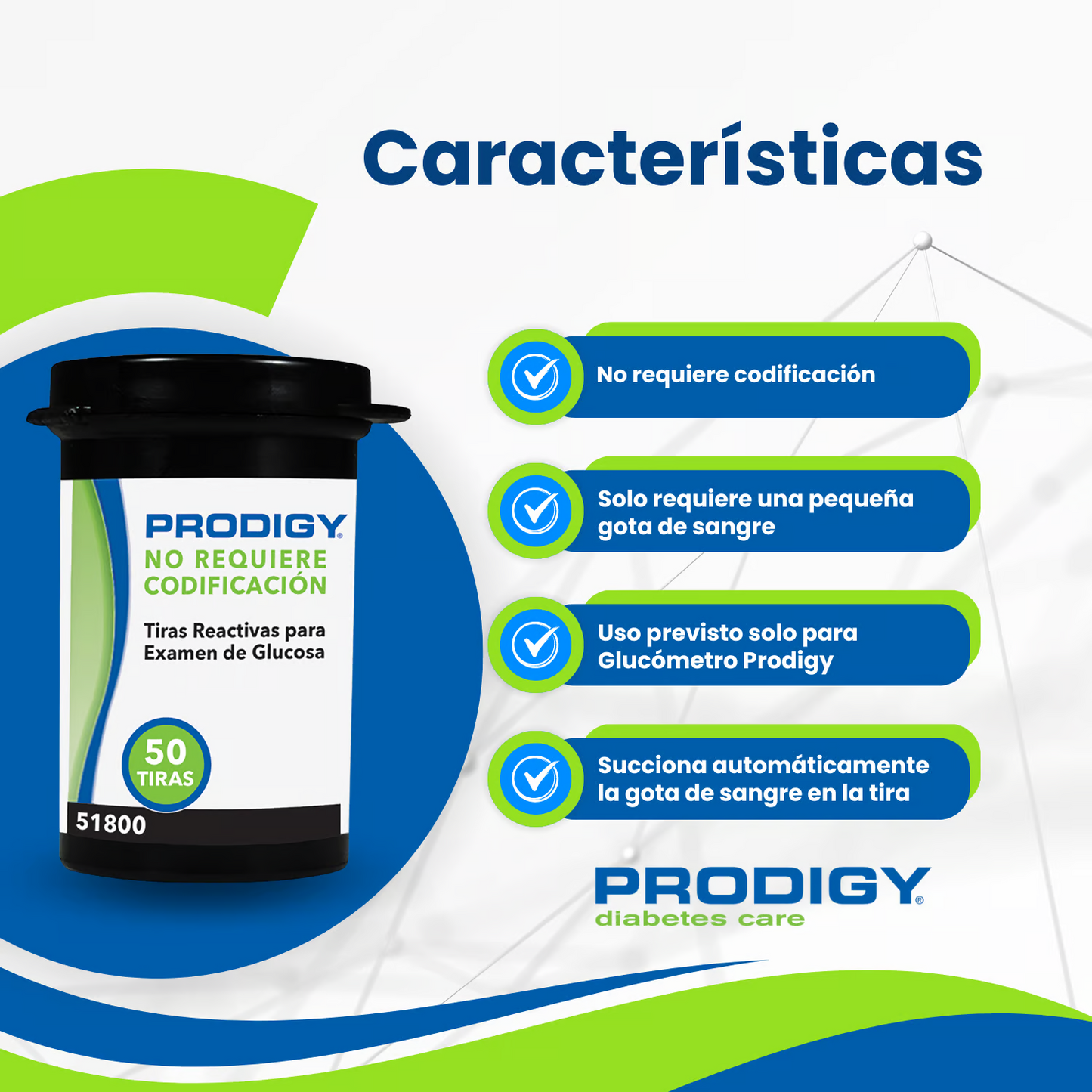 Tiras Reactivas Prodigy – Precisión y Compatibilidad para Tu Glucómetro