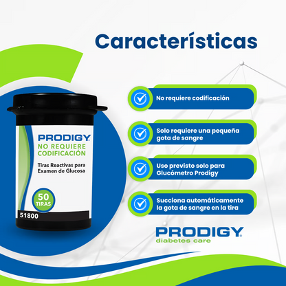 Tiras Reactivas Prodigy – Precisión y Compatibilidad para Tu Glucómetro