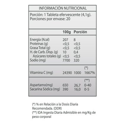 Vitamina C 1000mg Sabor Limón